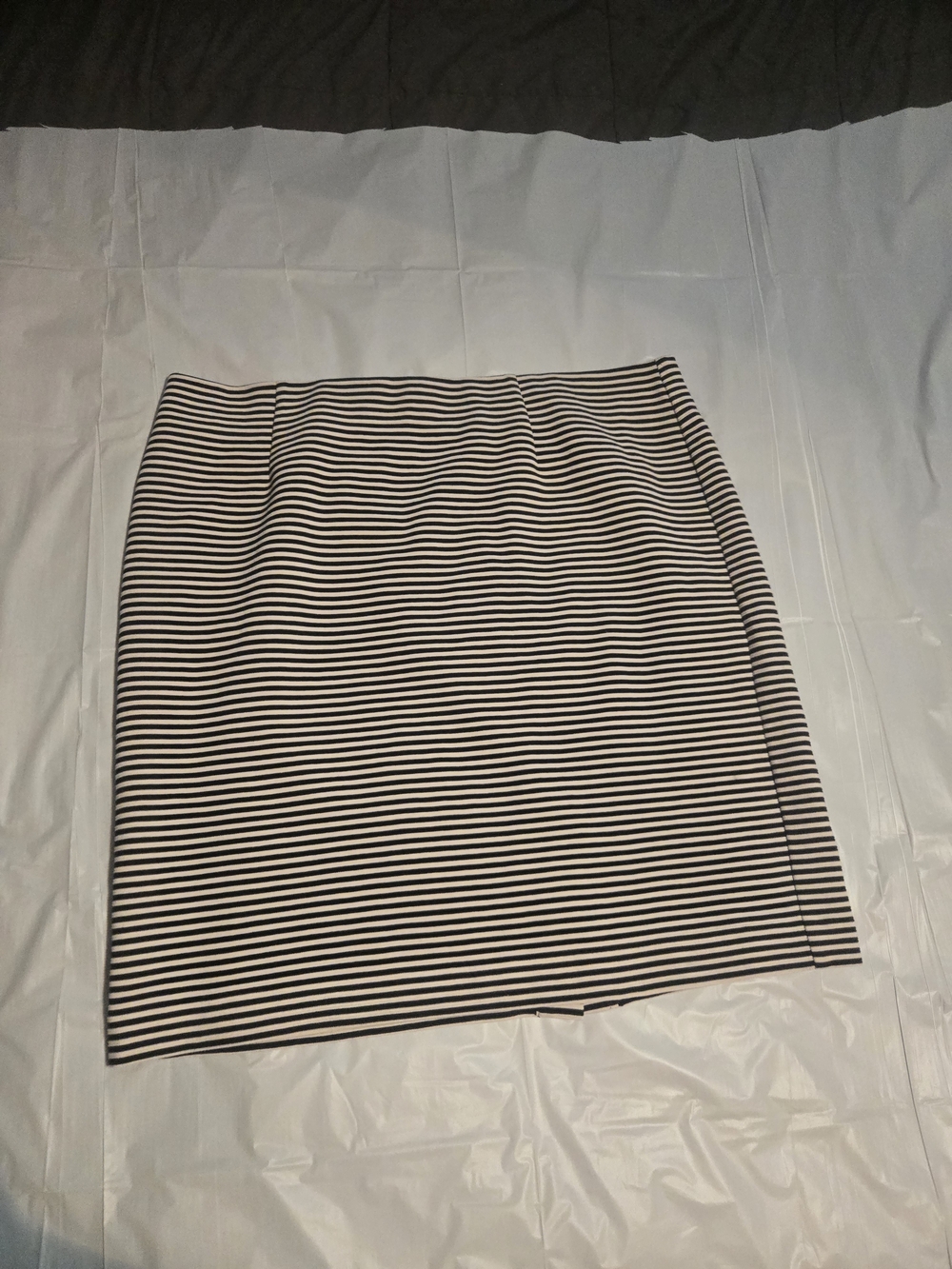 J. Jill Black and White Striped Pencil Skirt